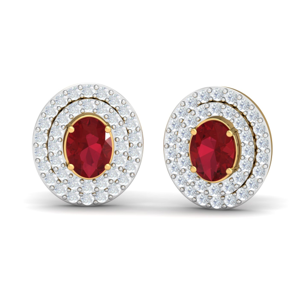 Konzentrisch Ruby Stud Earrings