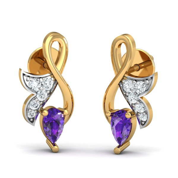 Regal Amethyst Stud Earrings