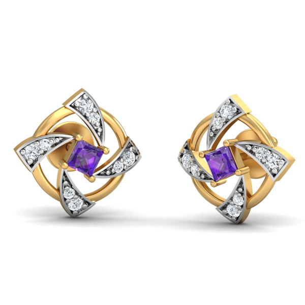 La Hélice Amethyst Stud Earrings