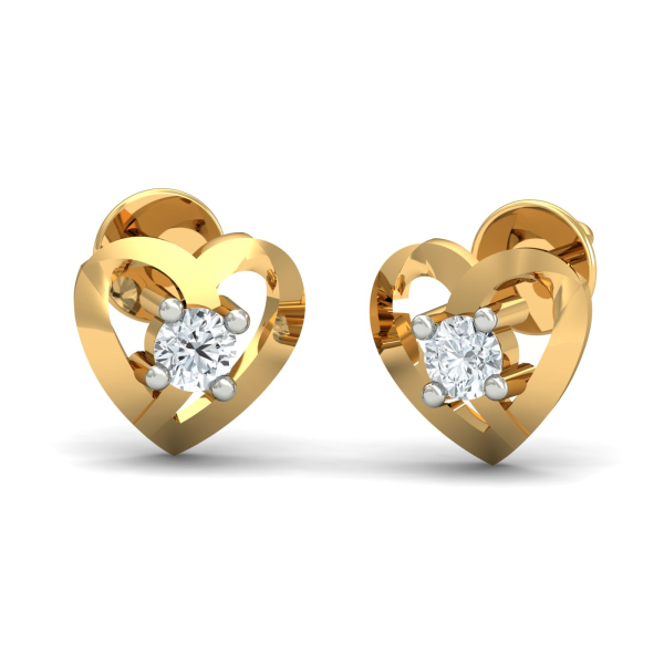 Crunchy Heart Stud Earrings