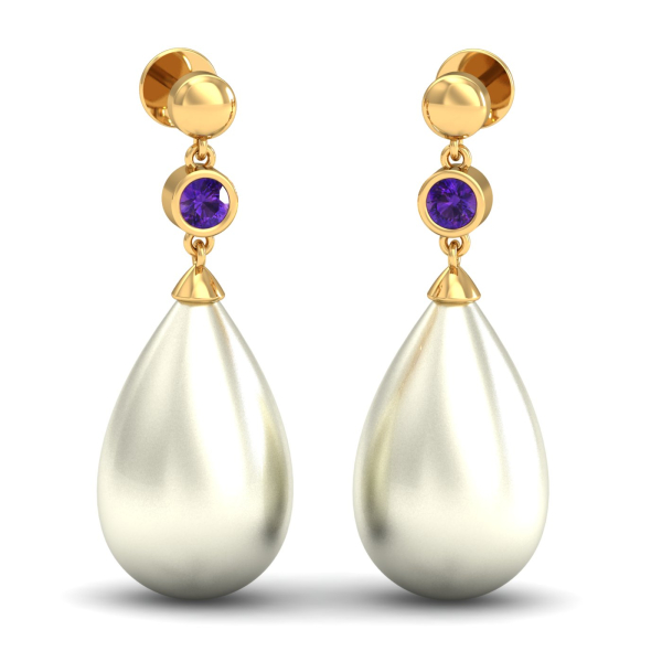 Epais Pearl Amethyst Earrings