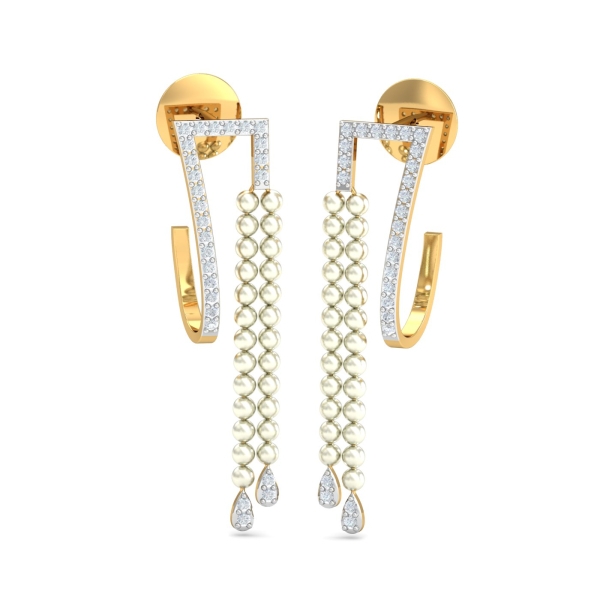 Cascading Pearls Hoop Earrings