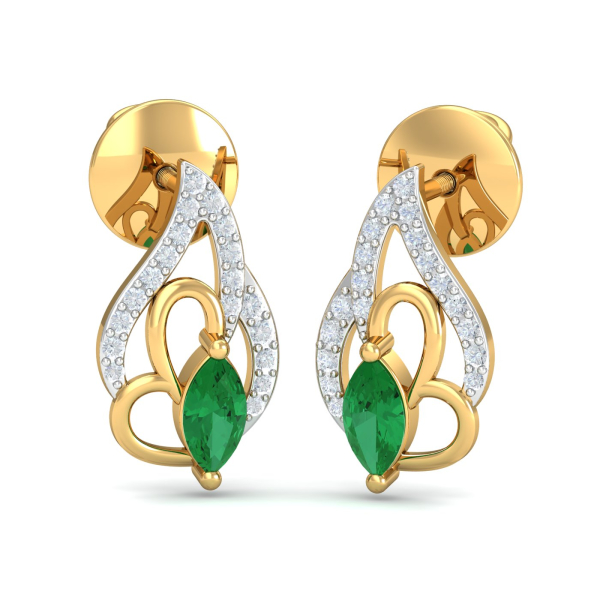 Sanah Green Quartz Stud Earrings