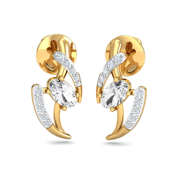 Jasmine White Sapphire Stud Earrings