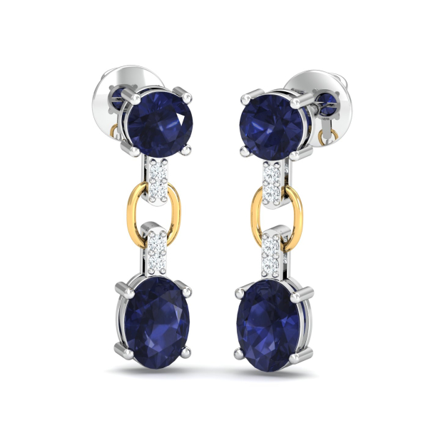 Blue Linked Earrings