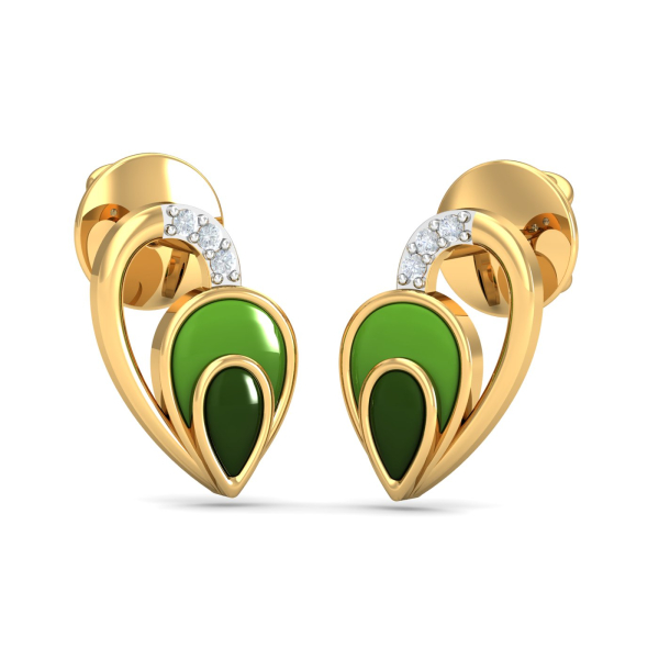 Heart Enamel Stud Earrings