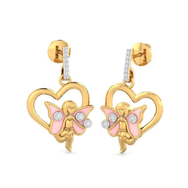 Cuper Heart Enamel Earrings