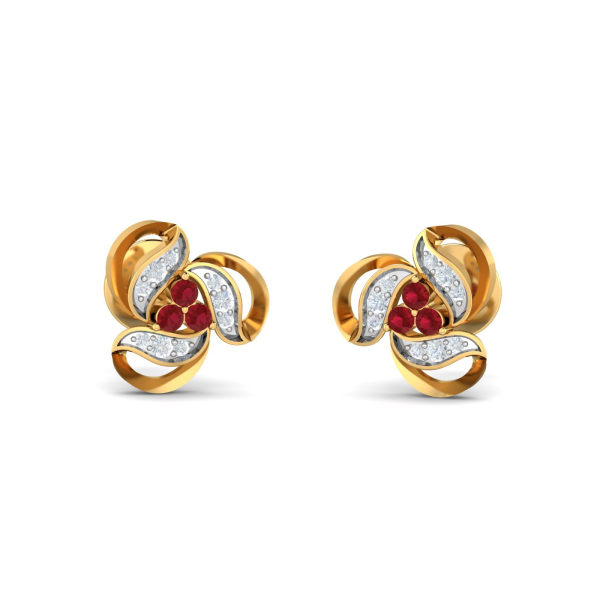 Berko Ruby Stud Earrings