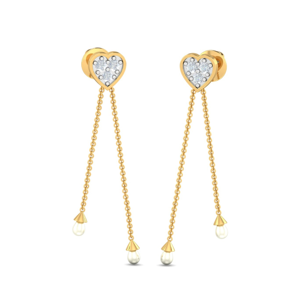 Esty Heart Pearl Earrings