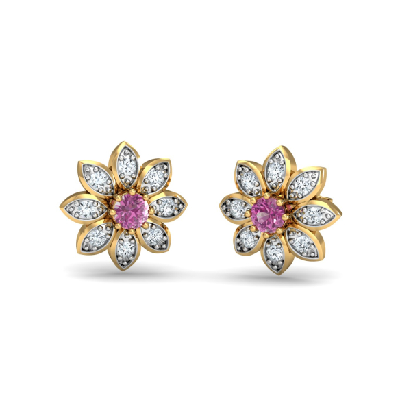 Pink Flower Earrings
