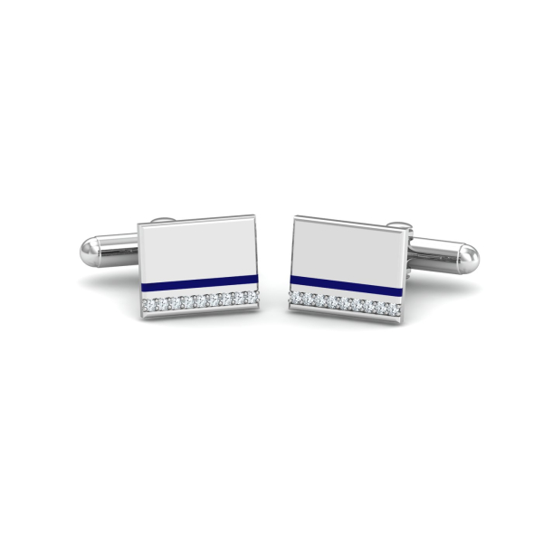 White Rectangular Cufflinks