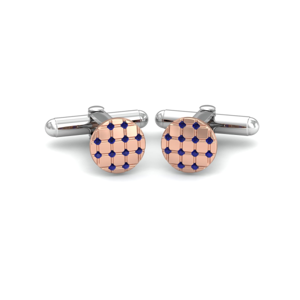 Round Pink Blue Cufflinks