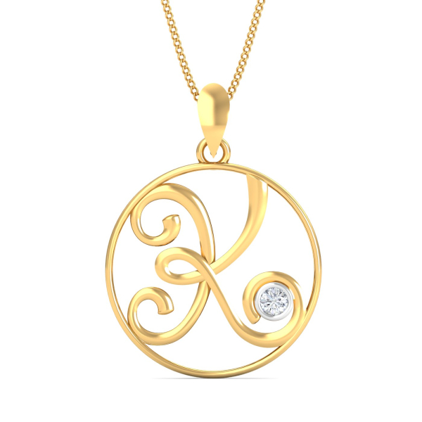 Artistic K Initials Pendant