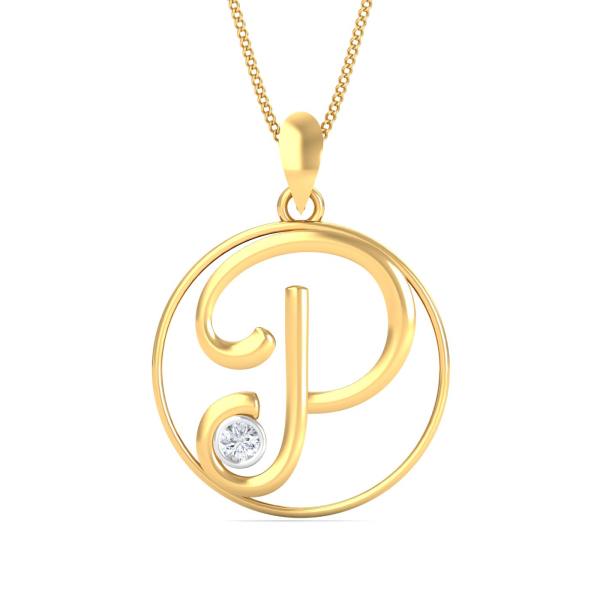 Artistic P Initials Pendant