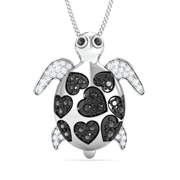 Tortoise Black Diamond Pendant