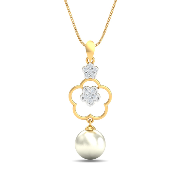 Floral Drop Pearl Pendant