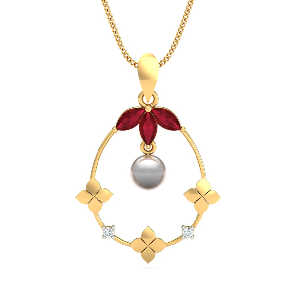 Dazzling Oval Ruby Pendant