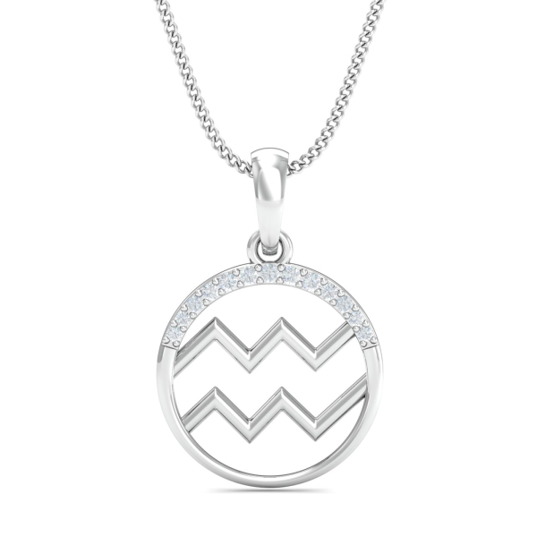 Aquarius Zodiac Gold Pendant
