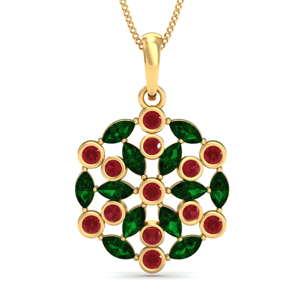 Ablah Ruby & Emerald Pendant