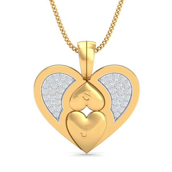 Detachable Initials Heart Pendant