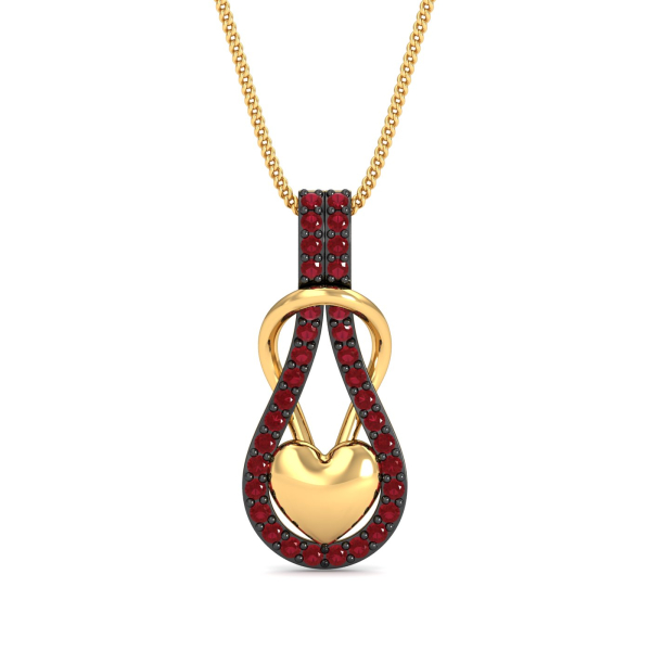 Interlocked Ruby Heart Pendant