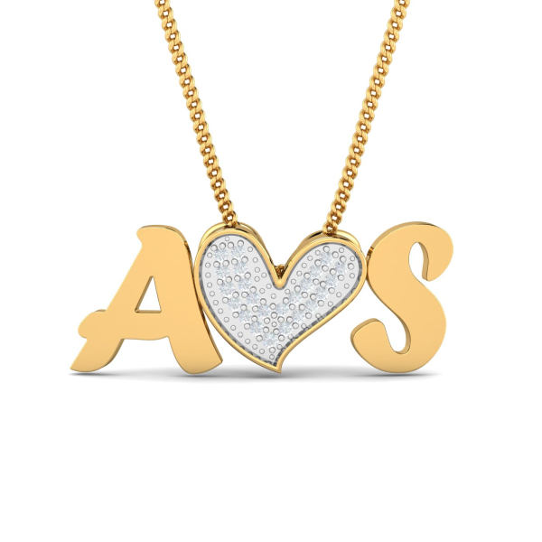 X❤X Initials Heart Pendant 