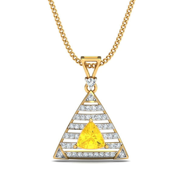 Triangle Citrine Pendant