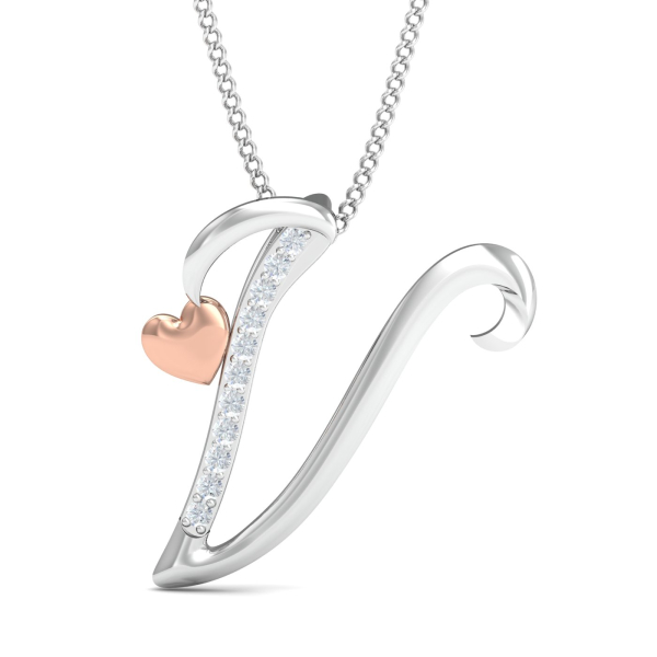 Love V 2 Tone Pendant