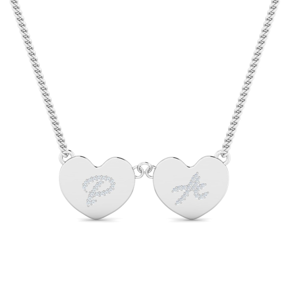 Twin Heart Initials Pendant