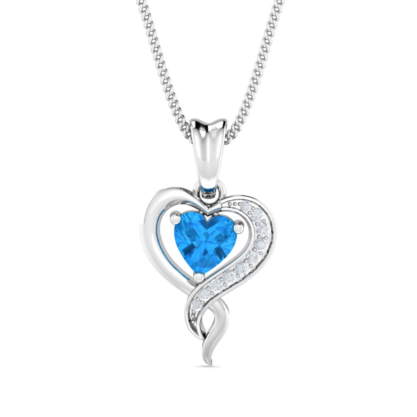 Blue Topaz Heart Pendant