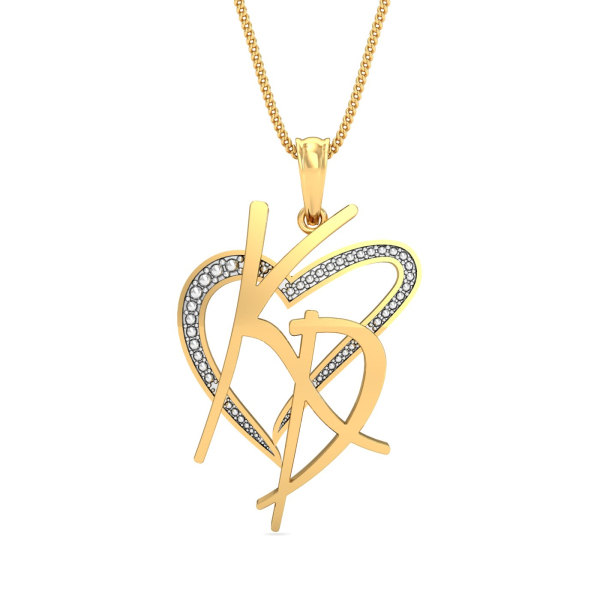 KD Initials Gold Pendant