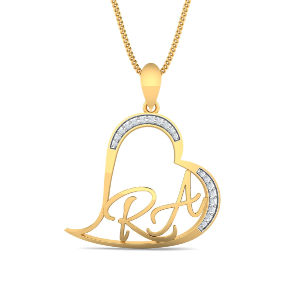 RA Initials Heart Pendant