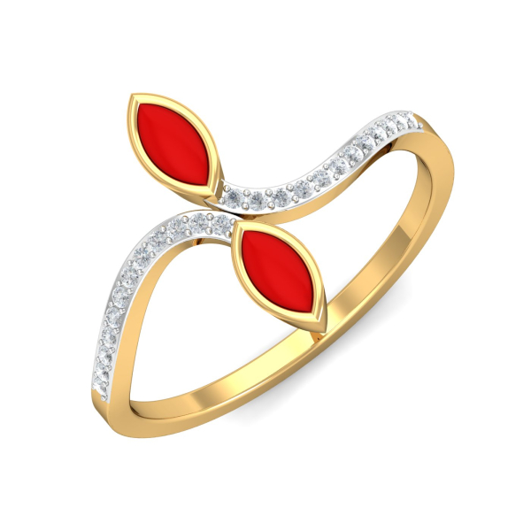 Marquise Coral Red Ring