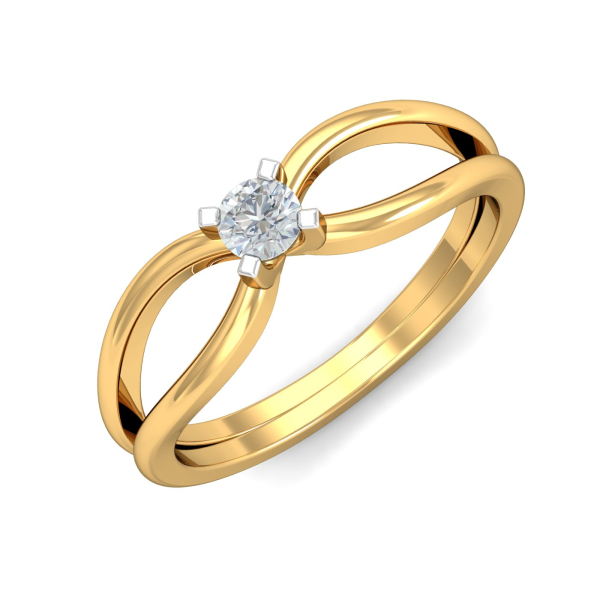 Solitaire Split Shank Ring