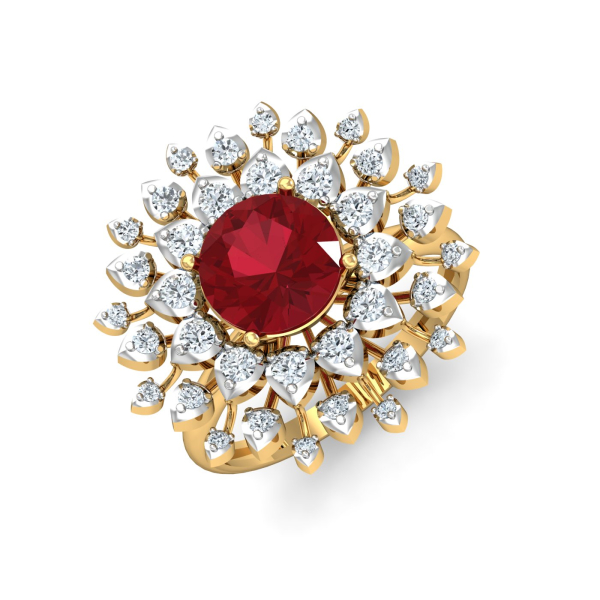 Kanak Red Cocktail Ring