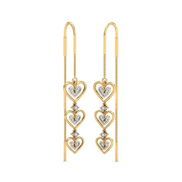 Layered Heart Sui Dhaga Earrings