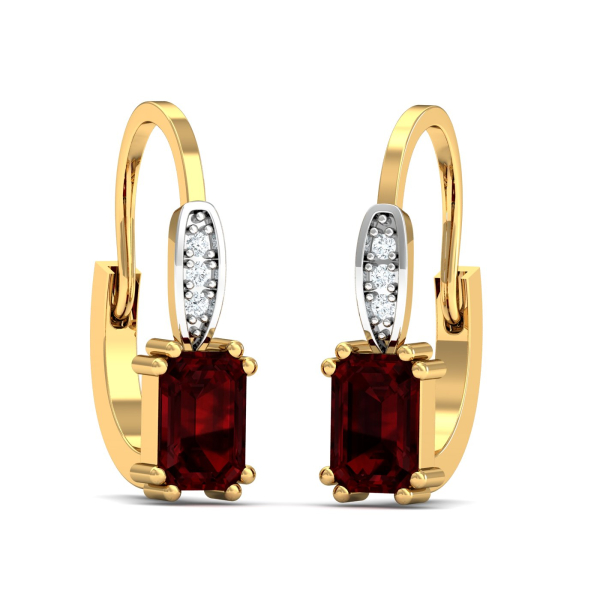 Meridian Red Garnet Hoops