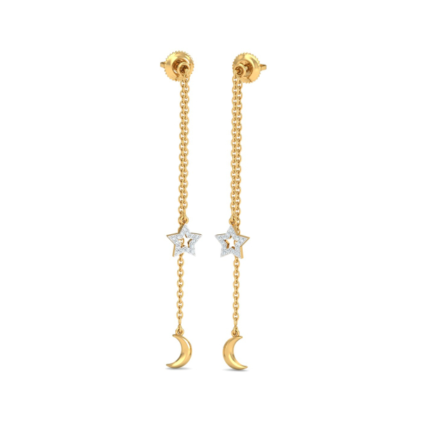 Moon-Star Jacket Earrings