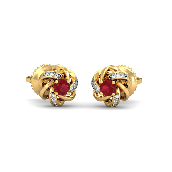 Manikya Ruby Stud Earrings