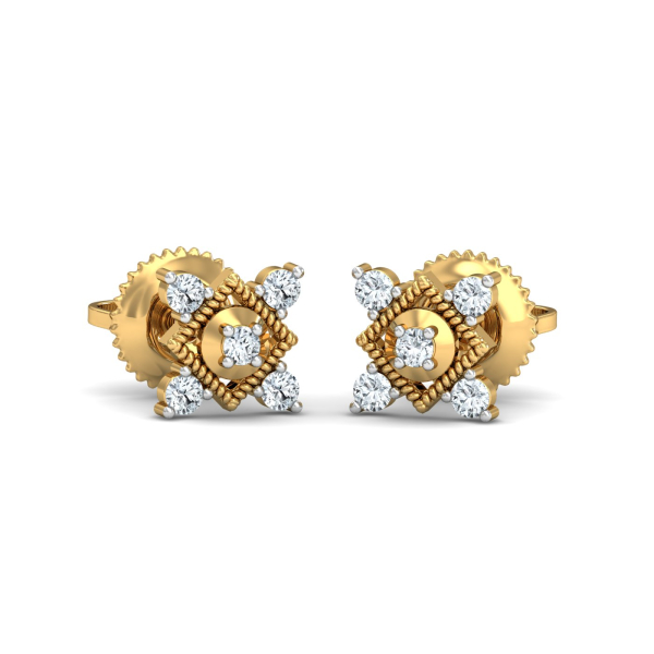 Garnished Square Stud Earrings