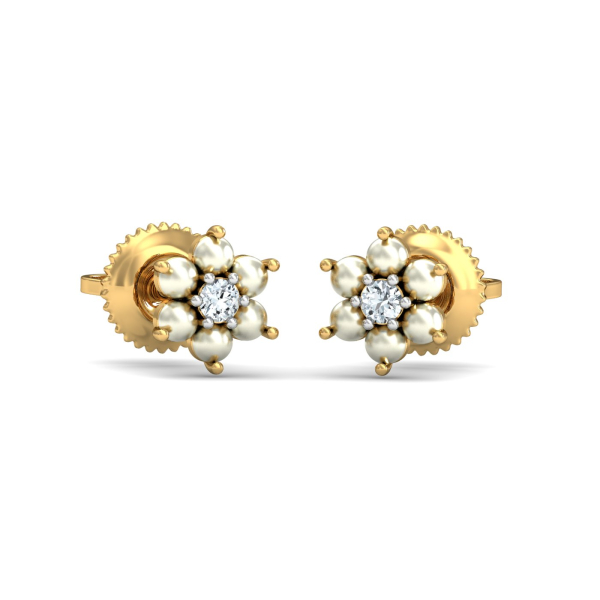 White Floret Stud Earrings
