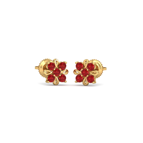 Crimson Flower Studs