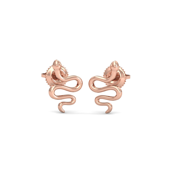 Gold Snake Stud Earrings