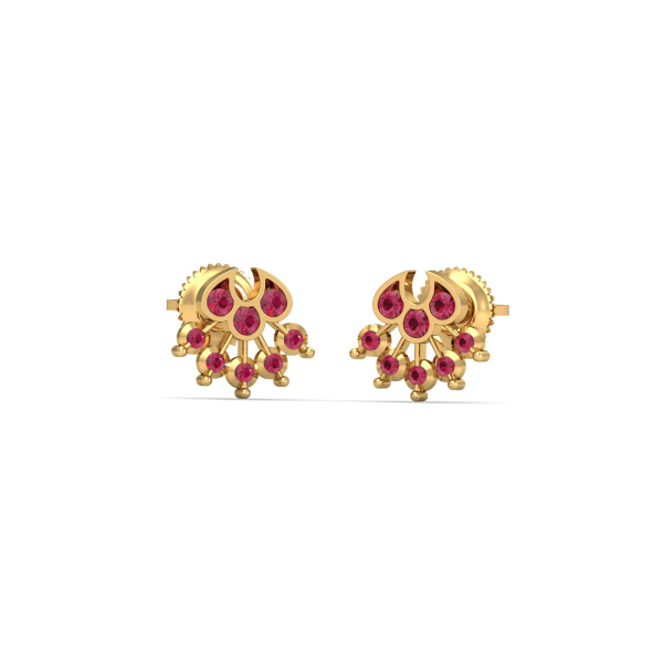 Trichy Ruby Stud Earrings
