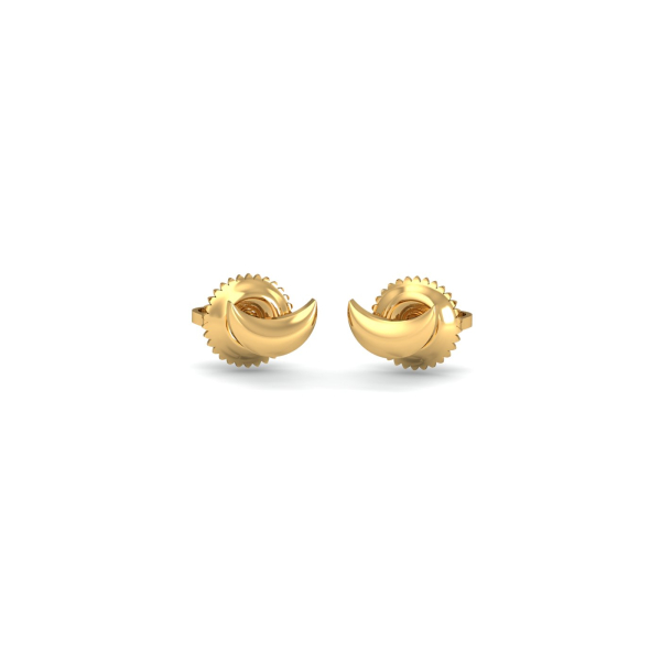 Gold Moon Stud Earrings
