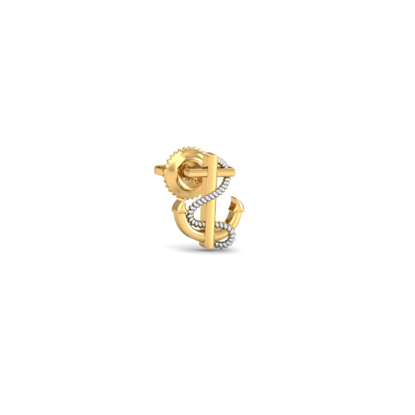 Anchor Gold Mens Stud