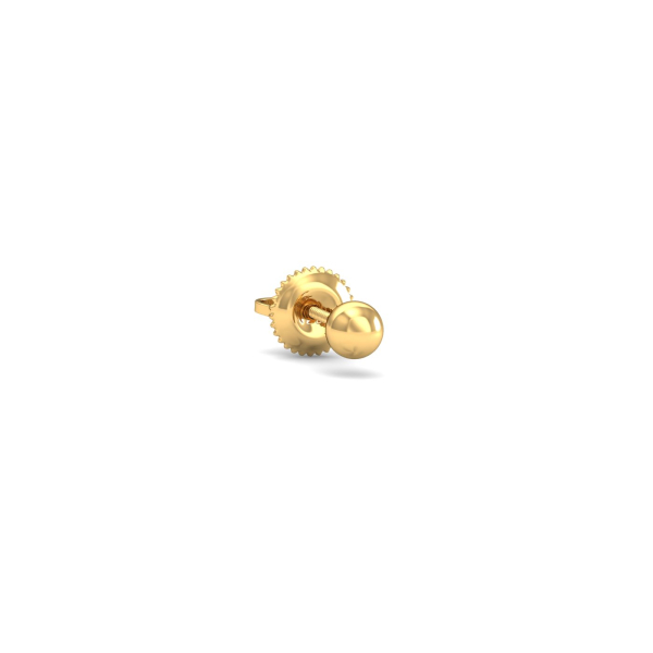 4 mm Gold Ball Mens Stud