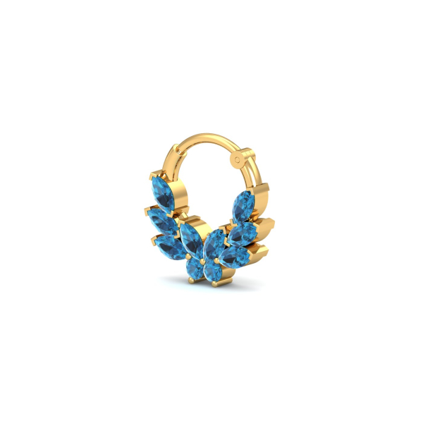 Flowery Topaz Septum Ring
