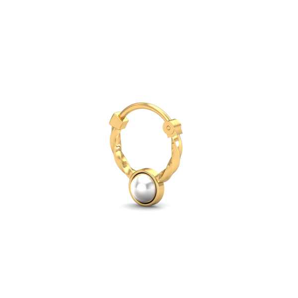 Twisted Pearl Septum Ring