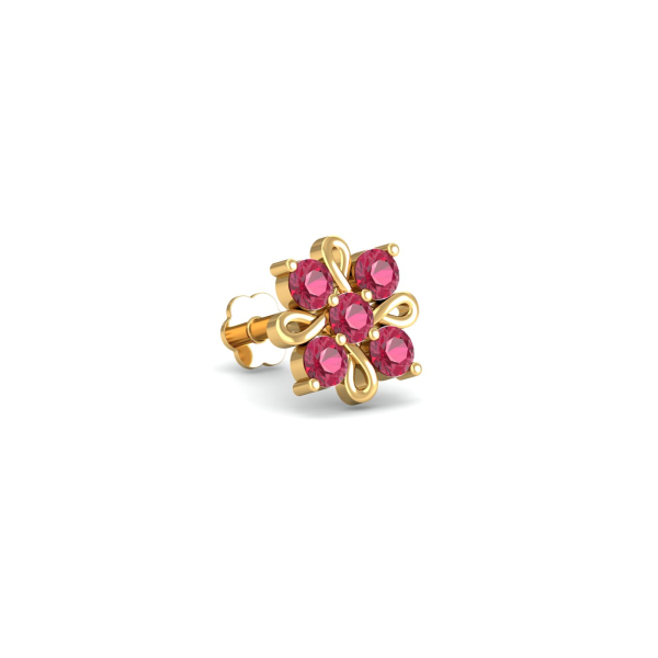 Crimson Flower Nose Stud